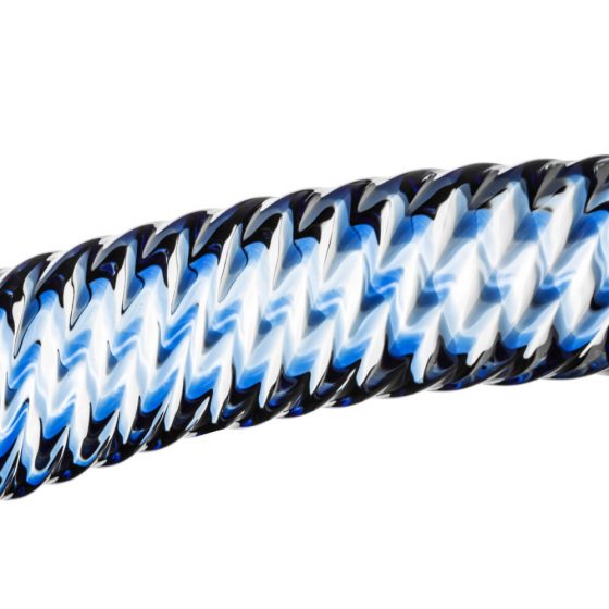 Gildo Glass Nr. 5 - spiraliniai stiklo dildo (skaidriai mėlyna)