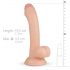 Tikra Fantazija Vince - dildo su kapšeliais ir apyvarpe - 19,5 cm (natūrali spalva)