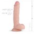 Realus Fantazija Glynn - realistinis dildo su sėklidėmis - 25cm (natūralus) 