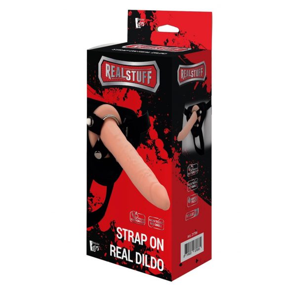 RealStuff Strap-On - siauras, prisegamas dildo (natūralus)