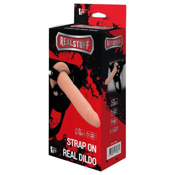 RealStuff Strap-On - siauras prisegamas dildo (natūrali spalva)