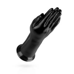   BUTTR Dvigubas Džiaugsmas – prie paviršiaus tvirtinamas dvigubas rankos formos dildo (juodas)