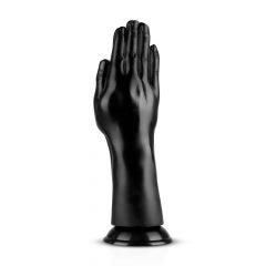   BUTTR Dvigubas Džiaugsmas – prie paviršiaus tvirtinamas dvigubas rankos formos dildo (juodas)