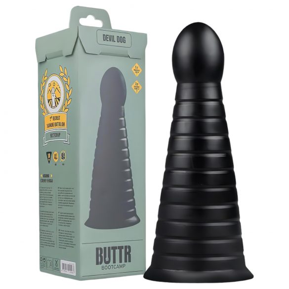 BUTTR Velniškai šuo - juodas prilimpantis dildo