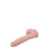 Ponas Dixx 7.6 - siurbtuku pritvirtinamas dildo su sėklidėmis - natūralus (19,5cm) 