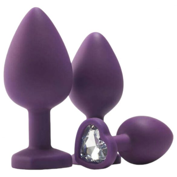 Flirts analinis treniruočių rinkinys - analinių dildo rinkinys (3vnt) - violetinė 