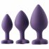 Flirts analinis treniruočių rinkinys - analinių dildo rinkinys (3vnt) - violetinė 