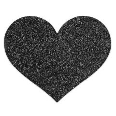   Bijoux Indiscrets Flash - blizganti širdelės spenelių lipdukai (juodi)