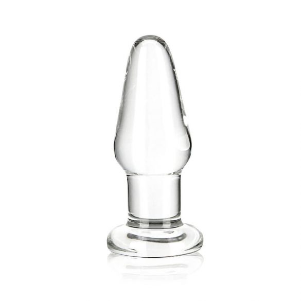 GLAS - klasikinis stiklinis analinis dildo (permatomas) 