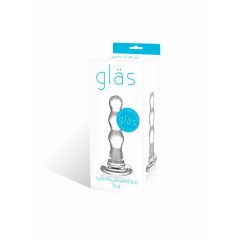 GLAS - banguotas stiklinis analinis dildo (permatomas)