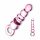 GLAS - stiklinė analinė karoliukų dildo (rožinė)