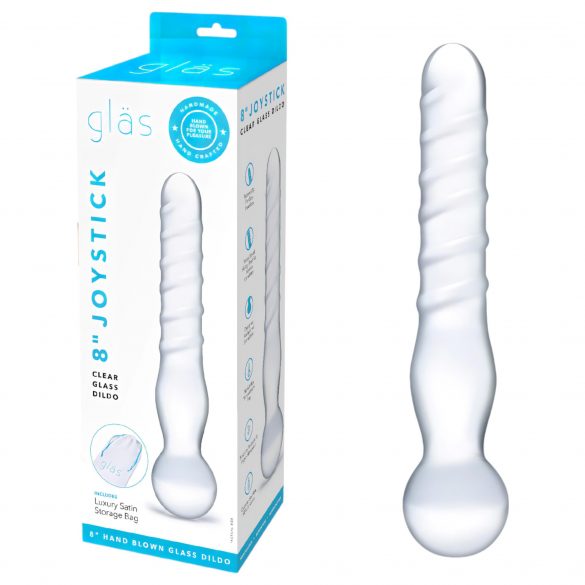 GLAS - dvigalis stiklinis dildo (permatomas) 