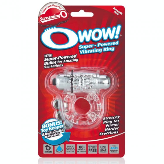 Screaming Owow - vibruojantis varpos žiedas (permatomas)