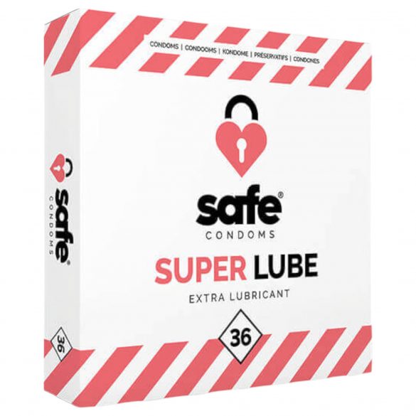 SAFE Super Lube - ypač slidūs prezervatyvai (36 vnt.) 