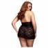 BACI Plus Size - Nėrinių babydoll su kaklo dirželiu - juoda (XL-XXL) 