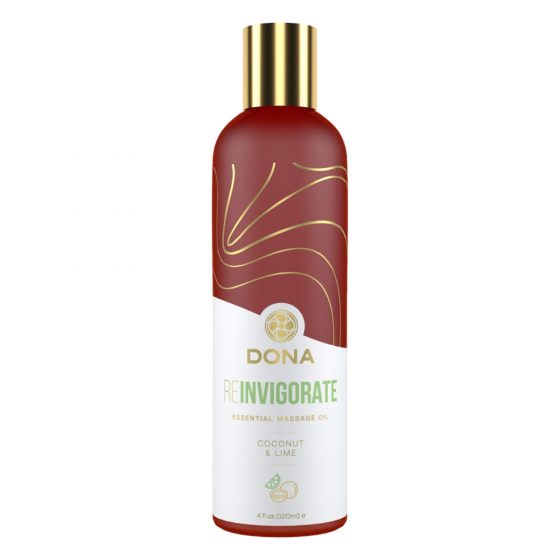 Dona Atgaivinantis - veganiškas masažo aliejus - kokosų ir laimų (120 ml)