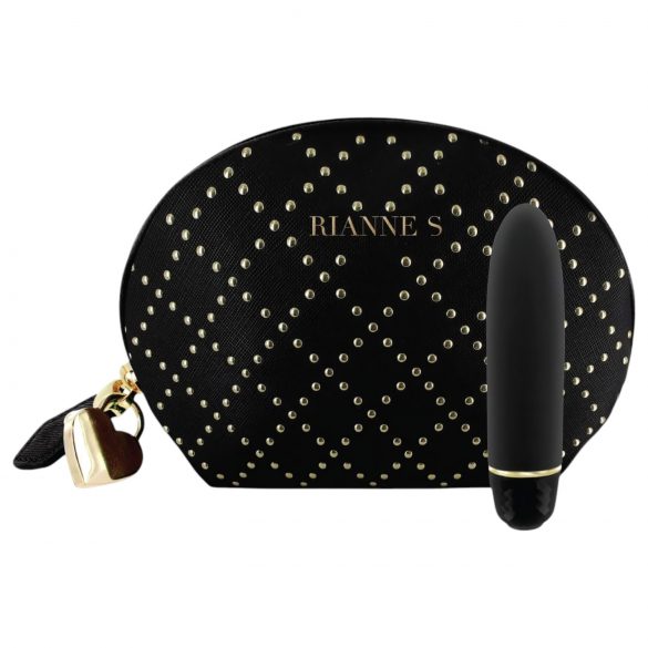 Rianne Essentials Classique Stud - silikoninis juodas lūpdažio formos vibratorius 