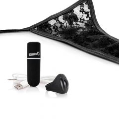   Screaming O MySecret - juodos spalvos vibruojančios nėriniuotos kelnaitės su nuotolinio valdymo pultu (S-L)