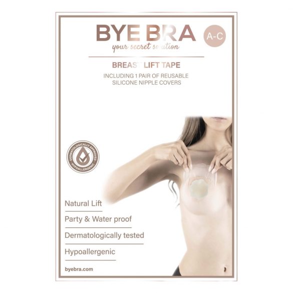 Bye Bra A-C - nematoma krūtinės kėlimo juosta - kūno spalvos (4 poros)
