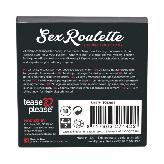 Sekso ruletė Kinky - seksualus stalo žaidimas (10 kalbomis)
