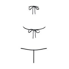   Obsessive Luiza - juostelinis tulpių rašto bodis - juodas (S/M)