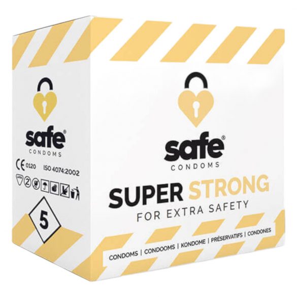 SAFE Super Strong - ypač tvirtas prezervatyvas (5 vnt.)