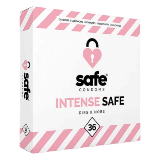 SAFE Intensyvus Saugus - Rauplėtas ir taškuotas prezervatyvas (36 vnt.)