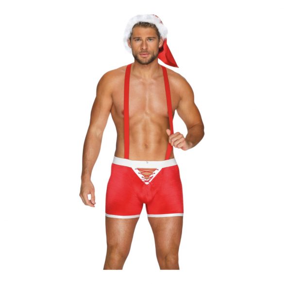 Obsessive Ponas Kalėda - Kalėdų kostiumo komplektas (2 dalių) - raudonas