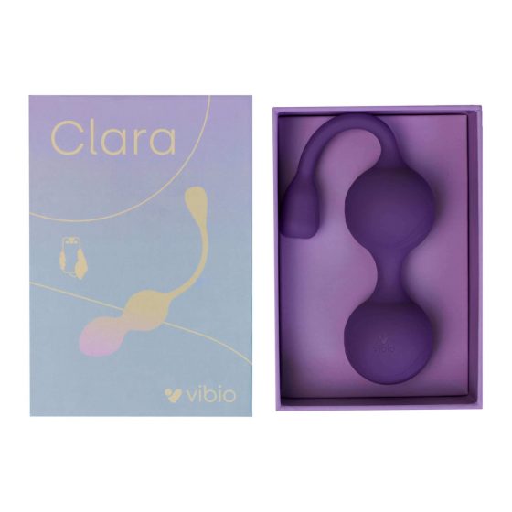 Vibio Clara - išmanioji, akumuliatorinė, vibruojanti geiša rutuliukai (violetinė)