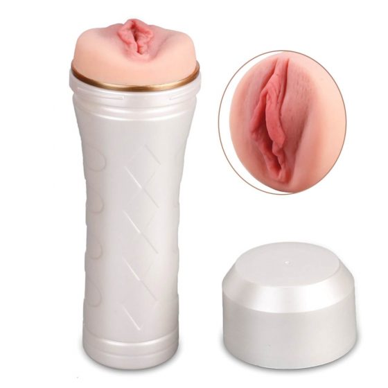 Tracy's Dog 3D masturbuoklis - tikroviška dirbtinė vulva dėkle (balta-natūrali)